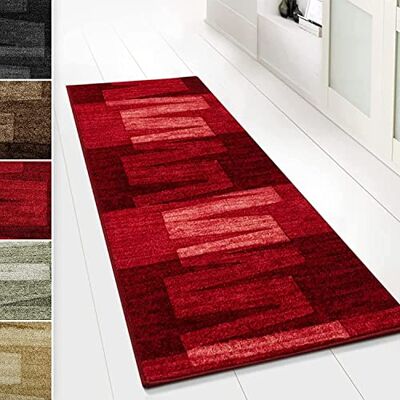 KARAT Tappeto passatoia Via Veneto, antiallergico e antiscivolo, per uso intensivo, cucina, corridoio, soggiorno, ufficio, rosso, 67 x 150 cm KARAT Tappeto passatoia Via Veneto, antiallergico e antiscivolo, per uso intensivo, cucina, corridoio, soggiorno, ufficio, rosso, 67 x 150 cm