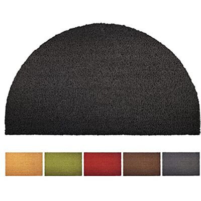 KARAT , Zerbino in cocco con retro antiscivolo, semicircolare, nero, 50 x 80 cm, 1,7 cm KARAT , Zerbino in cocco con retro antiscivolo, semicircolare, nero, 50 x 80 cm, 1,7 cm