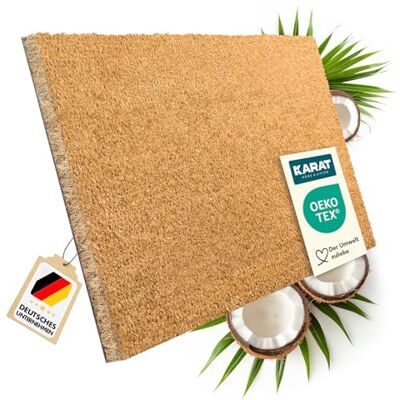 KARAT Zerbino per interni ed esterni, in cocco – Zerbino in cocco – Protezione invernale con retro antiscivolo per porta di casa, naturale, 40 x 60 cm, 1,7 cm KARAT Zerbino per interni ed esterni, in cocco – Zerbino in cocco – Protezione invernale con retro antiscivolo per porta di casa, naturale, 40 x 60 cm, 1,7 cm