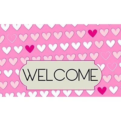Gift Company Zerbino Welcome Cuori, Cocco, Rosa, 75x2x45 cm Gift Company Zerbino Welcome Cuori, Cocco, Rosa, 75x2x45 cm