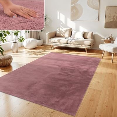 Paco Home Tappeto Salotto e Camera da Letto Moderno a Pelo Corto Morbido, Lavabile, Antiscivolo, in Finta Pelliccia, Dimensione:120x160 cm, Colore:Viola Rosa Paco Home Tappeto Salotto e Camera da Letto Moderno a Pelo Corto Morbido, Lavabile, Antiscivolo, in Finta Pelliccia, Dimensione:120x160 cm, Colore:Viola Rosa