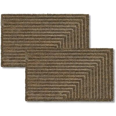 Astra Zerbino moderno per porta d'ingresso Tappetino in cocco Set di 2 45x75cm a strisce grigio Tappetino antisdrucciolo robusto Zerbino interno Astra Zerbino moderno per porta d'ingresso Tappetino in cocco Set di 2 45x75cm a strisce grigio Tappetino antisdrucciolo robusto Zerbino interno