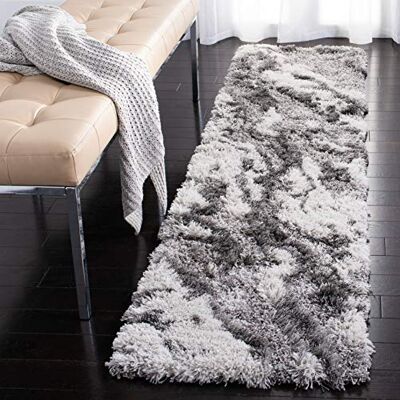 SAFAVIEH Tappeto Shag per Soggiorno, Sala da pranzo, Camera da letto Horizon Shag Collection, A Pelo Corto, Grigio e Avorio, 61 X 244 cm SAFAVIEH Tappeto Shag per Soggiorno, Sala da pranzo, Camera da letto Horizon Shag Collection, A Pelo Corto, Grigio e Avorio, 61 X 244 cm