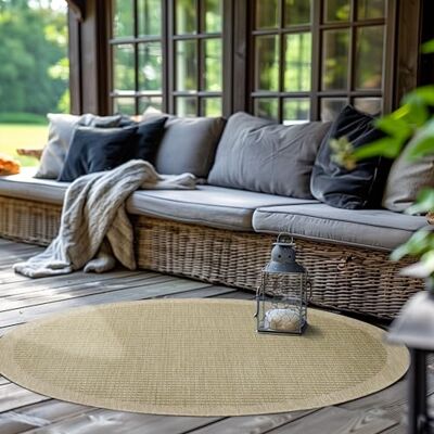 SIMPEX Tappeto Indoor Outdoor rotondo 120 cm verde tinta unita lavabile impermeabile tessitura piatta ideale per balcone terrazza giardino e cucina SIMPEX Tappeto Indoor Outdoor rotondo 120 cm verde tinta unita lavabile impermeabile tessitura piatta ideale per balcone terrazza giardino e cucina