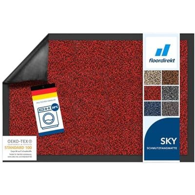 Floordirekt Zerbino Rhine, lavabile e resistente, con retro antiscivolo, tappetino per porta da ingresso (rosso mélange), 80 cm x 120 cm) Floordirekt Zerbino Rhine, lavabile e resistente, con retro antiscivolo, tappetino per porta da ingresso (rosso mélange), 80 cm x 120 cm)