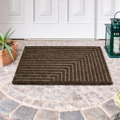 Astra Zerbino moderno per porta d'ingresso Tappetino in cocco 45x75cm a strisce grigio Tappetino antisdrucciolo robusto Zerbino interno Astra Zerbino moderno per porta d'ingresso Tappetino in cocco 45x75cm a strisce grigio Tappetino antisdrucciolo robusto Zerbino interno