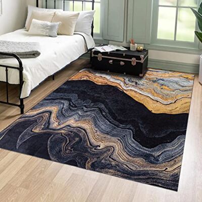 Mazovia Grande Tappeto Soggiorno 160x230cm Nero Oro Astratto Elegante Tappeto per Camera da Letto Sala da Pranzo Ufficio Antiscivolo Lavabile in Lavatrice Antiallergico Facile da Pulire Sintetico Mazovia Grande Tappeto Soggiorno 160x230cm Nero Oro Astratto Elegante Tappeto per Camera da Letto Sala da Pranzo Ufficio Antiscivolo Lavabile in Lavatrice Antiallergico Facile da Pulire Sintetico