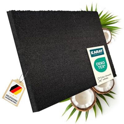 KARAT Zerbino per interni ed esterni, in cocco – Zerbino in cocco – Protezione invernale con retro antiscivolo per porta di casa, nero, 200 x 200 cm, 1,7 cm KARAT Zerbino per interni ed esterni, in cocco – Zerbino in cocco – Protezione invernale con retro antiscivolo per porta di casa, nero, 200 x 200 cm, 1,7 cm