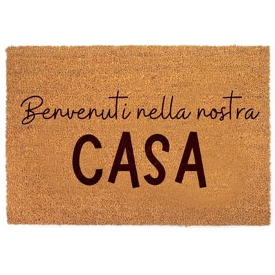 Lupia Zerbino Ingresso Esterno 40x60 cm BENVENUTI NELLA NOSTRA CASA, Zerbino Ingresso Casa Simpatico in Fibra di Cocco Resistente, Tappeto Porta con Scritta, Base Antiscivolo PVC, Interno Esterno Lupia Zerbino Ingresso Esterno 40x60 cm BENVENUTI NELLA NOSTRA CASA, Zerbino Ingresso Casa Simpatico in Fibra di Cocco Resistente, Tappeto Porta con Scritta, Base Antiscivolo PVC, Interno Esterno