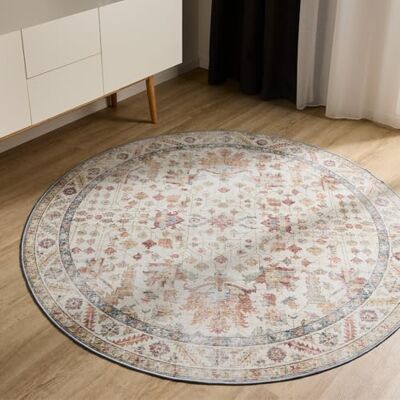 benuta Basic Tappeto Salotto George Multicolore/Beige 120 cm Rotondo Lavabile Fibra sintetica Stile: Vintage Per camere da letto, sale da pranzo, soggiorni facile da pulire benuta Basic Tappeto Salotto George Multicolore/Beige 120 cm Rotondo Lavabile Fibra sintetica Stile: Vintage Per camere da letto, sale da pranzo, soggiorni facile da pulire