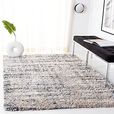 SAFAVIEH Tappeto Shag per Soggiorno, Sala da pranzo, Camera da letto Fontana Shag Collection, A Pelo Corto, Grigio e Avorio, 122 X 183 cm SAFAVIEH Tappeto Shag per Soggiorno, Sala da pranzo, Camera da letto Fontana Shag Collection, A Pelo Corto, Grigio e Avorio, 122 X 183 cm