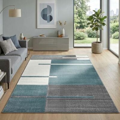 Carpetsale24 Tappeto per Soggiorno 200 x 290 cm Blu- Design Moderno Tappeto Rettangolare a Pelo Corto per Cucina, Sala da Pranzo e Camera da Letto, Morbido e Facile da Pulire Carpetsale24 Tappeto per Soggiorno 200 x 290 cm Blu- Design Moderno Tappeto Rettangolare a Pelo Corto per Cucina, Sala da Pranzo e Camera da Letto, Morbido e Facile da Pulire