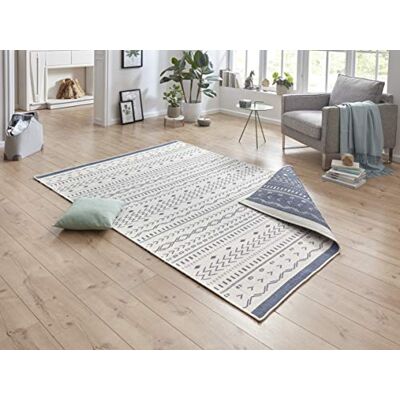 NORTHRUGS Bougari Tappeto double-face Kuba, per interni ed esterni, Blau Creme, 160 x 230 cm NORTHRUGS Bougari Tappeto double-face Kuba, per interni ed esterni, Blau Creme, 160 x 230 cm