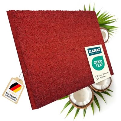 KARAT Zerbino per interni ed esterni, in cocco – Zerbino in cocco – Protezione invernale con retro antiscivolo per porta di casa, rosso, 200 x 200 cm, 1,7 cm KARAT Zerbino per interni ed esterni, in cocco – Zerbino in cocco – Protezione invernale con retro antiscivolo per porta di casa, rosso, 200 x 200 cm, 1,7 cm