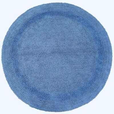 HOMESCAPES Tappeto da bagno rotondo in cotone, tappeto rotondo per il bagno, 80 cm, tappeto da bagno blu cobalto HOMESCAPES Tappeto da bagno rotondo in cotone, tappeto rotondo per il bagno, 80 cm, tappeto da bagno blu cobalto