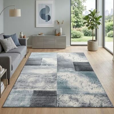 Carpetsale24 Tappeto per Soggiorno 120 x 170 cm Blu- Design Moderno Tappeto Rettangolare a Pelo Corto per Cucina, Sala da Pranzo e Camera da Letto, Morbido e Facile da Pulire Carpetsale24 Tappeto per Soggiorno 120 x 170 cm Blu- Design Moderno Tappeto Rettangolare a Pelo Corto per Cucina, Sala da Pranzo e Camera da Letto, Morbido e Facile da Pulire