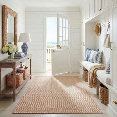 SAFAVIEH Tappeto Geometrico Per Interni ed Esterni Courtyard Collection, A Pelo Corto, Beige, 120 x 180 cm SAFAVIEH Tappeto Geometrico Per Interni ed Esterni Courtyard Collection, A Pelo Corto, Beige, 120 x 180 cm