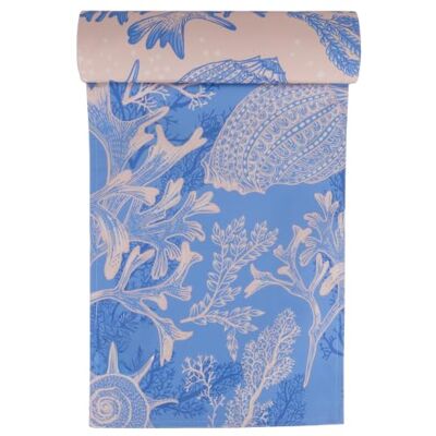 Tivoli Runner Double Face Azzurro e Beige 33x178 cm in Poliestere Tivoli Runner Double Face Azzurro e Beige 33x178 cm in Poliestere