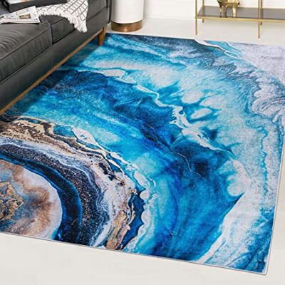 Mazovia Tappeto Soggiorno 120x170cm Blu Astratto Elegante Antiscivolo Tappeto per Camera da Letto Sala da Pranzo Ufficio Lavabile in Lavatrice Antiallergico Facile da Pulire Adatto Agli Animali Mazovia Tappeto Soggiorno 120x170cm Blu Astratto Elegante Antiscivolo Tappeto per Camera da Letto Sala da Pranzo Ufficio Lavabile in Lavatrice Antiallergico Facile da Pulire Adatto Agli Animali