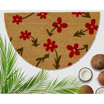 Astra Zerbino esterno con Fiori rossi in cocco 50 x 80 cm Semicerchio -16 mm Zerbino in cocco per esterni e interni Tappetino antisporco antiscivolo Astra Zerbino esterno con Fiori rossi in cocco 50 x 80 cm Semicerchio -16 mm Zerbino in cocco per esterni e interni Tappetino antisporco antiscivolo