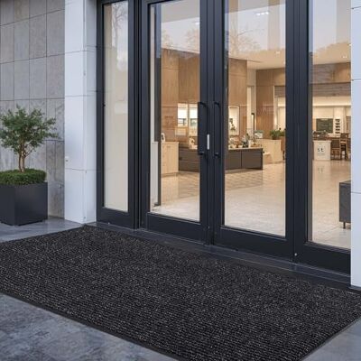 VEVOR Zerbino per Ingresso, 3048 x 914 mm, Tappetino per Interni ed Esterni, Tappeto Industriale a Righe con Supporto, Tappeto d'Ingresso Lavabile Resistente per Corridoio, Balcone, Grigio VEVOR Zerbino per Ingresso, 3048 x 914 mm, Tappetino per Interni ed Esterni, Tappeto Industriale a Righe con Supporto, Tappeto d'Ingresso Lavabile Resistente per Corridoio, Balcone, Grigio