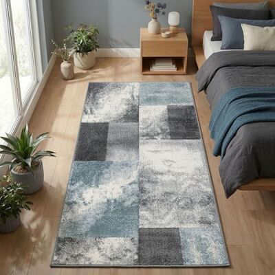 Carpetsale24 Tappeto per Soggiorno 80 x 150 cm Blu- Design Moderno Tappeto Rettangolare a Pelo Corto per Cucina, Sala da Pranzo e Camera da Letto, Morbido e Facile da Pulire Carpetsale24 Tappeto per Soggiorno 80 x 150 cm Blu- Design Moderno Tappeto Rettangolare a Pelo Corto per Cucina, Sala da Pranzo e Camera da Letto, Morbido e Facile da Pulire