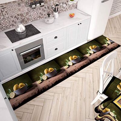 PETTI Artigiani Italiani Tappeto Cucina Passatoia Cucina Antiscivolo e Lavabile 52x140 cm Disegno Limoni 100% Made in Italy PETTI Artigiani Italiani Tappeto Cucina Passatoia Cucina Antiscivolo e Lavabile 52x140 cm Disegno Limoni 100% Made in Italy