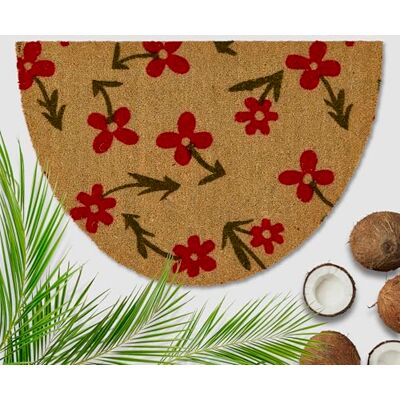 Astra Zerbino esterno con Fiori rossi in cocco 60 x 90 cm Semicerchio -16 mm Zerbino in cocco per esterni e interni Tappetino antisporco antiscivolo Astra Zerbino esterno con Fiori rossi in cocco 60 x 90 cm Semicerchio -16 mm Zerbino in cocco per esterni e interni Tappetino antisporco antiscivolo