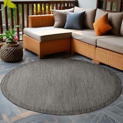 Carpetsale24 Tappeto da Esterno Impermeabile 120 cm Rotondo Nero Tappeto Resistente alle Intemperie e Lavabile in Lavatrice Tappeto per Terrazza, Balcone, Campeggio, Giardino Carpetsale24 Tappeto da Esterno Impermeabile 120 cm Rotondo Nero Tappeto Resistente alle Intemperie e Lavabile in Lavatrice Tappeto per Terrazza, Balcone, Campeggio, Giardino
