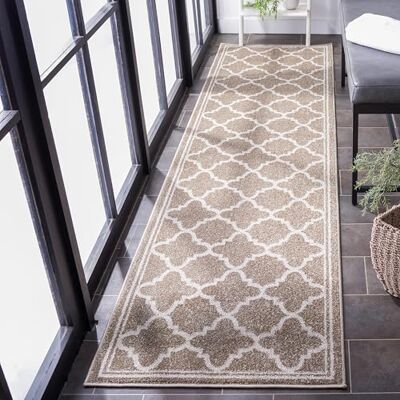 SAFAVIEH Tappeto Boho per Soggiorno, Sala da pranzo, Camera da letto Amherst Collection, A Pelo Corto, Grano e Beige, 62 X 240 cm SAFAVIEH Tappeto Boho per Soggiorno, Sala da pranzo, Camera da letto Amherst Collection, A Pelo Corto, Grano e Beige, 62 X 240 cm