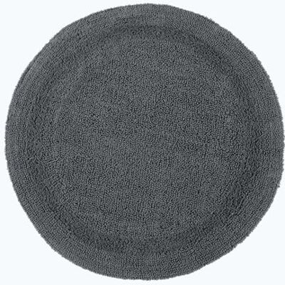 HOMESCAPES Tappetino da bagno rotondo, morbido, 100% cotone, reversibile, antiscivolo, lavabile, super assorbente, asciugatura rapida, grigio, 80 cm HOMESCAPES Tappetino da bagno rotondo, morbido, 100% cotone, reversibile, antiscivolo, lavabile, super assorbente, asciugatura rapida, grigio, 80 cm