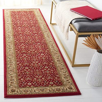 SAFAVIEH Tappeto Tradizionale per Soggiorno, Sala da pranzo, Camera da letto Lyndhurst Collection, A Pelo Corto, Rosso e avorio, 80 x 180 cm SAFAVIEH Tappeto Tradizionale per Soggiorno, Sala da pranzo, Camera da letto Lyndhurst Collection, A Pelo Corto, Rosso e avorio, 80 x 180 cm