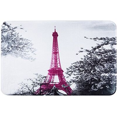 Eurofirany DYEiffel Tappetino da Bagno, Tappeti Stampati, plastica, Grigio, 90 x 60 x 3 cm Eurofirany DYEiffel Tappetino da Bagno, Tappeti Stampati, plastica, Grigio, 90 x 60 x 3 cm