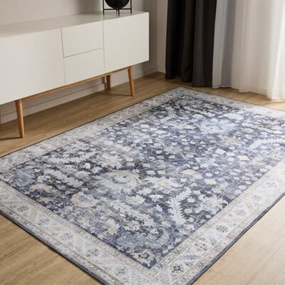 benuta Basic Tappeto Salotto George Blu 60x120 cm Lavabile Fibra sintetica Rettangolare & Stile: Vintage Per camere da letto, sale da pranzo, soggiorni facile da pulire benuta Basic Tappeto Salotto George Blu 60x120 cm Lavabile Fibra sintetica Rettangolare & Stile: Vintage Per camere da letto, sale da pranzo, soggiorni facile da pulire