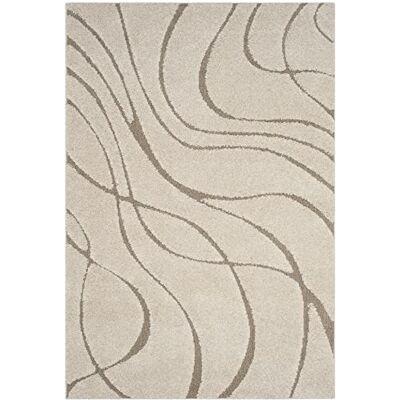 SAFAVIEH Tappeto Shag per Soggiorno, Sala da pranzo, Camera da letto Florida Shag Collection, A Pelo Lungo, Crema e Beige, 69 X 152 cm SAFAVIEH Tappeto Shag per Soggiorno, Sala da pranzo, Camera da letto Florida Shag Collection, A Pelo Lungo, Crema e Beige, 69 X 152 cm