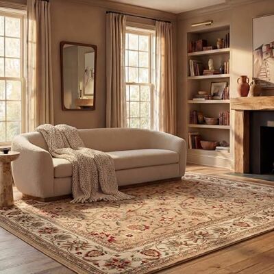 SAFAVIEH Tappeto Tradizionale per Soggiorno, Sala da pranzo, Camera da letto Lyndhurst Collection, A Pelo Corto, Beige e avorio, 200 x 300 cm SAFAVIEH Tappeto Tradizionale per Soggiorno, Sala da pranzo, Camera da letto Lyndhurst Collection, A Pelo Corto, Beige e avorio, 200 x 300 cm