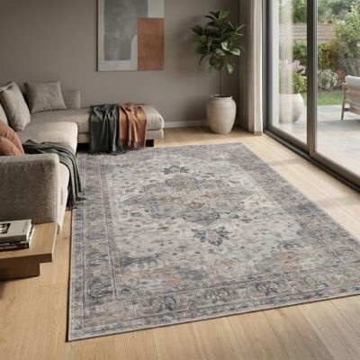 Carpetsale24 Tappeto Lavabile Beige 280x370 cm Vintage Tappeto XXL per Grande Soggiorno Sala da Pranzo Spazio Abitativo Aperto Design Orientale Pelo Corto Facile da Pulire Carpetsale24 Tappeto Lavabile Beige 280x370 cm Vintage Tappeto XXL per Grande Soggiorno Sala da Pranzo Spazio Abitativo Aperto Design Orientale Pelo Corto Facile da Pulire