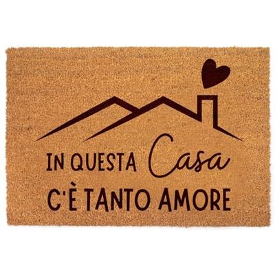 Lupia Zerbino Ingresso Esterno 40x60 cm IN CASA C'E' TANTO AMORE, Zerbino Ingresso Casa Simpatico in Fibra di Cocco Resistente, Tappeto Porta con Scritta, Base Antiscivolo PVC, Interno Esterno Lupia Zerbino Ingresso Esterno 40x60 cm IN CASA C'E' TANTO AMORE, Zerbino Ingresso Casa Simpatico in Fibra di Cocco Resistente, Tappeto Porta con Scritta, Base Antiscivolo PVC, Interno Esterno