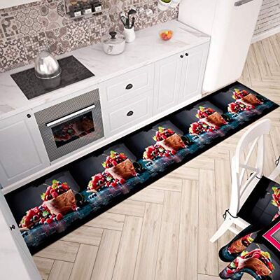 PETTI Artigiani Italiani Tappeto Cucina Passatoia Cucina Antiscivolo e Lavabile 52x280 cm Disegno Frutti Di Bosco 100% Made in Italy PETTI Artigiani Italiani Tappeto Cucina Passatoia Cucina Antiscivolo e Lavabile 52x280 cm Disegno Frutti Di Bosco 100% Made in Italy