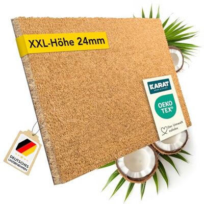 KARAT Zerbino per interni ed esterni, in cocco – Zerbino in cocco – Protezione invernale con retro antiscivolo per porta di casa, naturale, 200 x 200 cm, 2,4 cm KARAT Zerbino per interni ed esterni, in cocco – Zerbino in cocco – Protezione invernale con retro antiscivolo per porta di casa, naturale, 200 x 200 cm, 2,4 cm