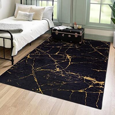 Mazovia Tappeto Soggiorno 80x150cm Nero Oro Astratto Glamour Elegante Tappeto per Camera da Letto Sala da Pranzo Ufficio Antiscivolo Lavabile in Lavatrice Antiallergico Facile da Pulire Sintetico Mazovia Tappeto Soggiorno 80x150cm Nero Oro Astratto Glamour Elegante Tappeto per Camera da Letto Sala da Pranzo Ufficio Antiscivolo Lavabile in Lavatrice Antiallergico Facile da Pulire Sintetico