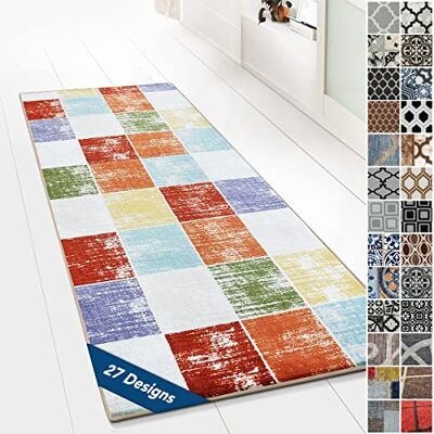 Floordirekt Tappeto passatoia con motivo, realizzato su misura, per cucina, corridoio e soggiorno, ornamento vintage a griglia orientale (80 x 500 cm, Capera) Floordirekt Tappeto passatoia con motivo, realizzato su misura, per cucina, corridoio e soggiorno, ornamento vintage a griglia orientale (80 x 500 cm, Capera)