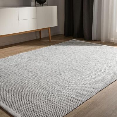 benuta Basic Tappeto cotone lavorato a mano Ron Beige/Nero 120x170 cm 100% cotone Design: Uni, Minimalista, Natural Living Facile cura per salotto e stanza benuta Basic Tappeto cotone lavorato a mano Ron Beige/Nero 120x170 cm 100% cotone Design: Uni, Minimalista, Natural Living Facile cura per salotto e stanza
