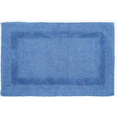 HOMESCAPES Tappetino da bagno Premium blu, tappetino da bagno 50 x 80 cm, tappeto da bagno in cotone con design reversibile HOMESCAPES Tappetino da bagno Premium blu, tappetino da bagno 50 x 80 cm, tappeto da bagno in cotone con design reversibile