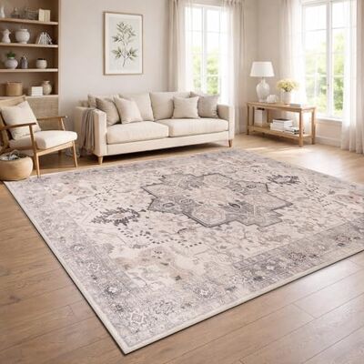 Paco Home Tappeto Soggiorno Vintage Pelo Corto Stile Boho Lavabile Antiscivolo Facile Da Pulire Design Retro Moderno, Colore:Beige 3, Dimensione:160x220 cm Paco Home Tappeto Soggiorno Vintage Pelo Corto Stile Boho Lavabile Antiscivolo Facile Da Pulire Design Retro Moderno, Colore:Beige 3, Dimensione:160x220 cm