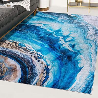 Mazovia Tappeto Soggiorno 80x150cm Blu Astratto Elegante Antiscivolo Tappeto per Camera da Letto Sala da Pranzo Ufficio Lavabile in Lavatrice Antiallergico Facile da Pulire Adatto Agli Animali Mazovia Tappeto Soggiorno 80x150cm Blu Astratto Elegante Antiscivolo Tappeto per Camera da Letto Sala da Pranzo Ufficio Lavabile in Lavatrice Antiallergico Facile da Pulire Adatto Agli Animali