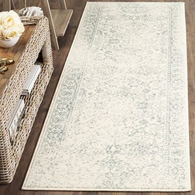SAFAVIEH Tappeto Angosciato per Soggiorno, Sala da pranzo, Camera da letto Adirondack Collection, A Pelo Corto, Avorio e Ardesia, 76 x 183 cm SAFAVIEH Tappeto Angosciato per Soggiorno, Sala da pranzo, Camera da letto Adirondack Collection, A Pelo Corto, Avorio e Ardesia, 76 x 183 cm