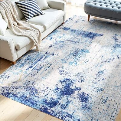 VEVOR Tappeto per Salotto, 1524 x 2134 mm Lavabile, Tappeto da Interno per Soggiorno, Antiscivolo e Antistrappo, per Animali Domestici e Bambini, per Camera da Letto, Soggiorno, Ingresso, Blu VEVOR Tappeto per Salotto, 1524 x 2134 mm Lavabile, Tappeto da Interno per Soggiorno, Antiscivolo e Antistrappo, per Animali Domestici e Bambini, per Camera da Letto, Soggiorno, Ingresso, Blu