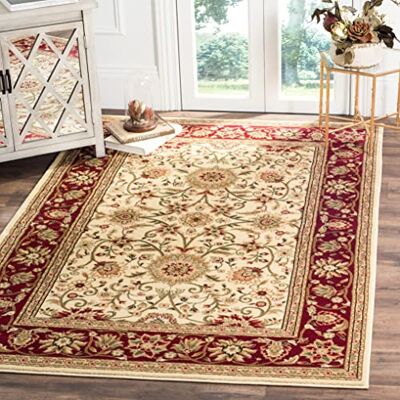 SAFAVIEH Tappeto Tradizionale per Soggiorno, Sala da pranzo, Camera da letto Lyndhurst Collection, A Pelo Corto, Avorio e rosso, 160 X 230 cm SAFAVIEH Tappeto Tradizionale per Soggiorno, Sala da pranzo, Camera da letto Lyndhurst Collection, A Pelo Corto, Avorio e rosso, 160 X 230 cm