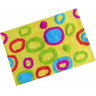 MSV Tappeto in cotone con motivo rotondo/giallo 80 x 50 x 0,1 cm MSV Tappeto in cotone con motivo rotondo/giallo 80 x 50 x 0,1 cm